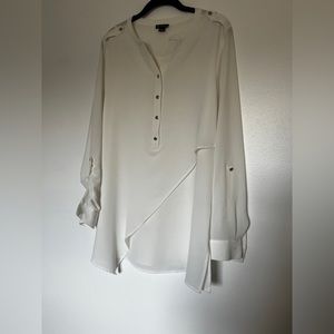 White asymmetrical blouse - New Directions - size large